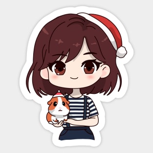 Guinea pig for christmas Sticker